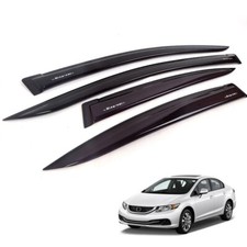 Window Side Guard Visor Sun Rain Deflector Fit For Honda Civic Sedan 2012 - 2015