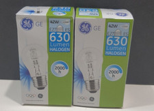LOT OF 2 GE "GENERAL ELECTRIC" 42W E27 630 Lumen HALOGEN