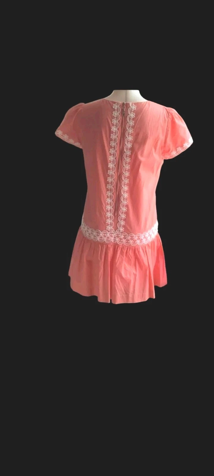 Abito Love Moschino ricamato vita bassa cotone corallo chiaro US 8 