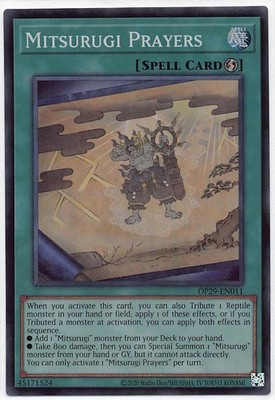 Mitsurugi Prayers Super Rare OTS Tournament Pack 29 OP29-EN011 NM