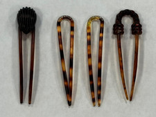 Vintage Faux Tortoise Shell Hair Pin Combs Lot of 4