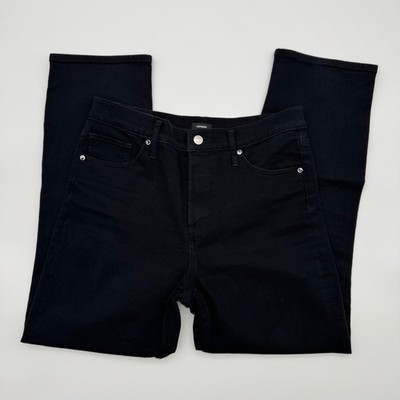 Express Conscious Edit Womens High Rise Straight Ankle Jeans Black Size 8R