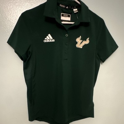 adidas Men s USF Bulls Green Polo Shirt S Short Sleeve Embroidered Logo