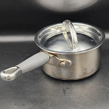 Kenmore 1 Qt Stainless Steel Saucepan w/ Lid – Induction Ready – Rubber Handle