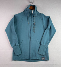 Ariat Full Zip Sweatshirt Womens Small Teal Blue Funnel Neck Cotton Blend