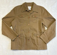 French Dressing FDJ Medium Military Utility Chore Jacket Cargo Brown Coat