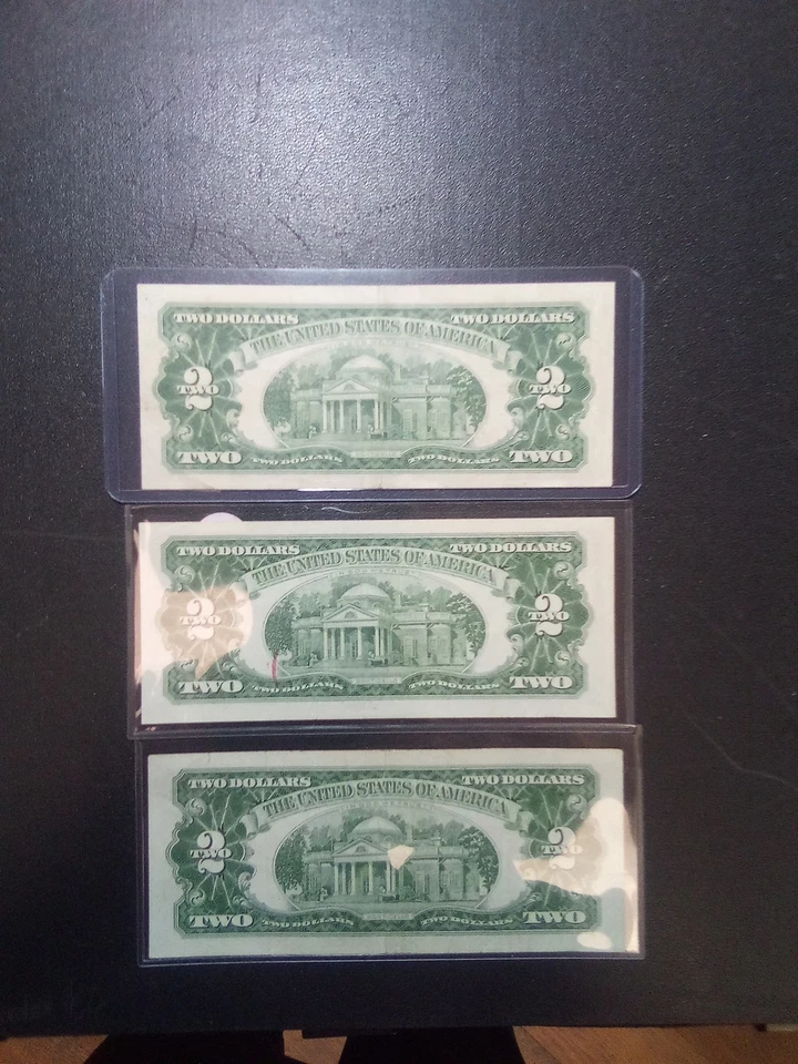 3-1963/U.S.N. Notes Two Are E.F/One Is Au Three Very Nice Red Seals. - Image 2 of 4