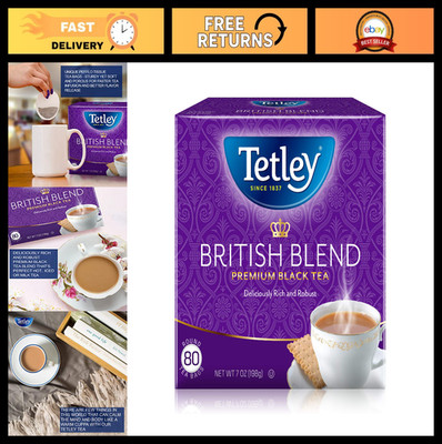 Tetley British Blend Premium Black Tea, Regular, 80 Teabags (Pack of 12)