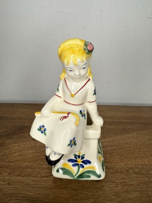 Royal Copenhagen Faience Girl Jus Denmark Working Children Figurine 1950