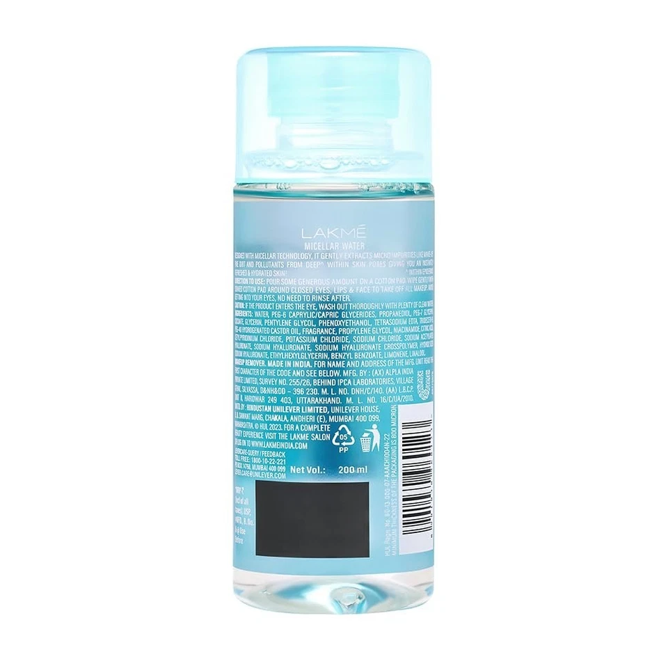 LAKMÉ Micellar Water: Hydrating & Soothing Face Cleanser200ml - Image 2 of 4