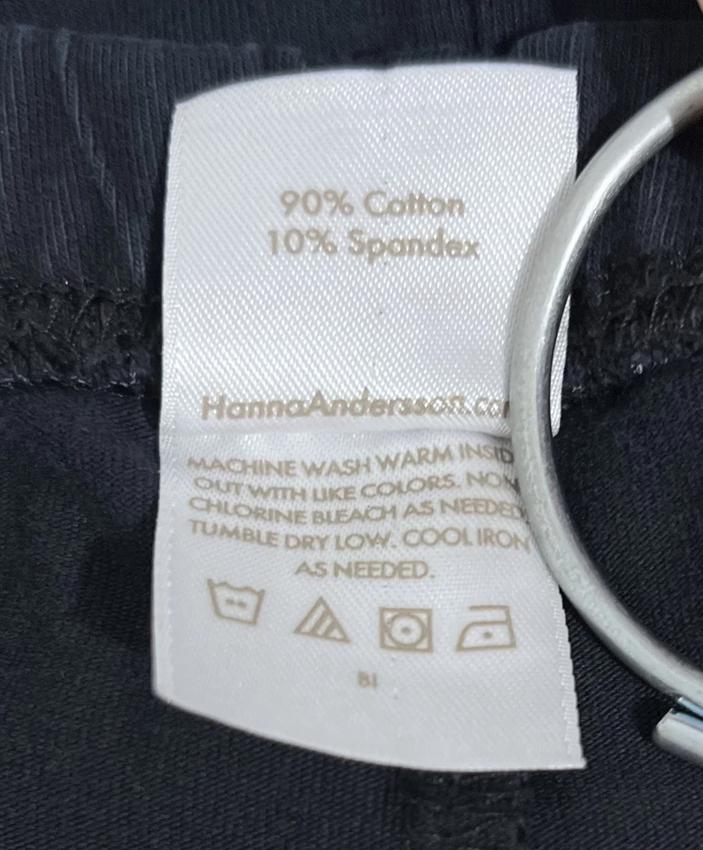 Leggings Hanna Andersson Niñas 120 EE. UU. 6-7 Mezcla Algodón Negro Cintura Elástica Foto 4 de 4