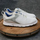 FootJoy FJ Superlites XP Golf Shoes Men Size 10.5M Spikeless White Grey Sneakers