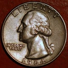 United States 1/4 Dollar 1964 Washington Quarter KM# 164a