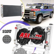 3-row Aluminum Radiator Shroud Fan For 88-94 Chevy S10 Blazergmc Sonoma 4.3. 3-row Aluminum Radiator Shroud Fan For 88-94 Chevy S10 Blazergmc Sonoma 4.3.