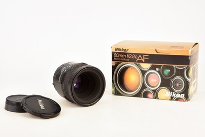 Nikon AF Micro Nikkor 60mm f/2.8D Macro Lens with Box & Caps AS-IS V22