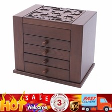 5 Layers Case Vintage Large Jewelry Organizer Storage Box w/ 4 Drawers