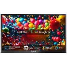 Sylvox 55in QLED Smart Outdoor Google TV Waterproof IP55 4K Wifi Dolby Atmos APP