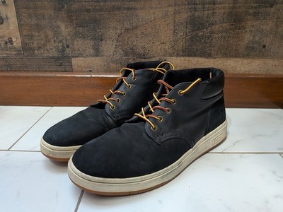 Polo Ralph Lauren Men's Sneaker Boot Canvas Nubuck Casual Shoes- Size 10 (BLACK)