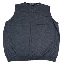 Brandini Black 100 Extra Fine Merino Wool V-Neck Sweater Vest Grandpa Men  s L