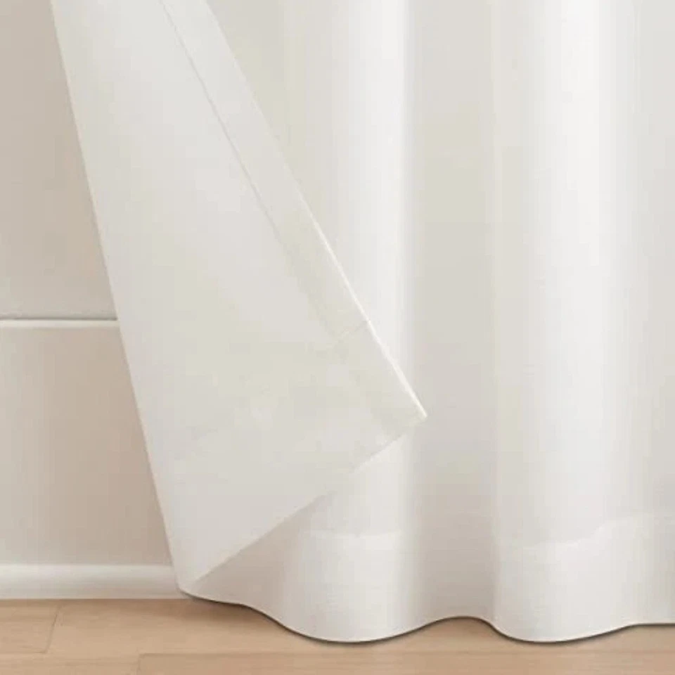 Waverly Serendipity Blanco Uno 5 Pinzas Plisado Luz Filtradora Varilla Drape 25"Wx84"L  Foto 2 de 4