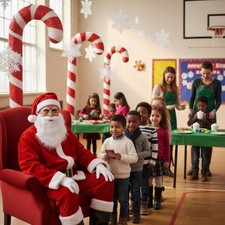 FATHER CHRISTMAS SANTA CLAUSE BEARD AND MOUSTACHE CHRISTMAS FANCY DRESS