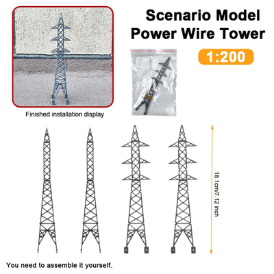 #ad Mini Model Electric Power Tower 1:150 1:200 ABS High Voltage Tower Modeling Rail $10.92