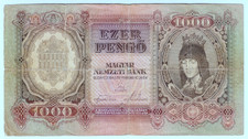 1943 Hungary 1000 Pengo 010673 Paper Money Banknotes Currency