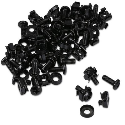 50 Pack M6 Cage Nuts Bolts and Washers Kit for Patch Panel Rack Mount
