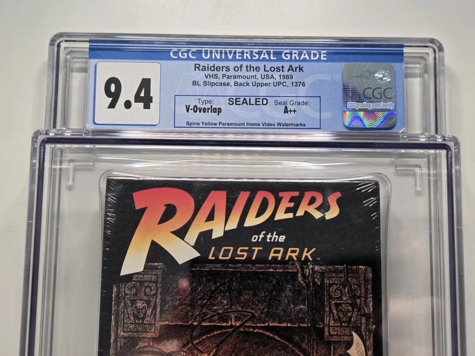 Indiana Jones Raiders Lost Ark (VHS, 1989) New Paramount Watermarks CGC 9.4 A++ - Image 2 of 3