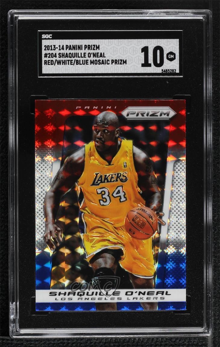 2013-14 Panini Prizm Red White & Blue Mosaic Shaquille O'Neal SGC 10 GEM HOF h8k
