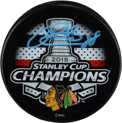 Patrick Kane Chicago Blackhawks Signed 2015 Stanley Cup Champs Hockey Puck