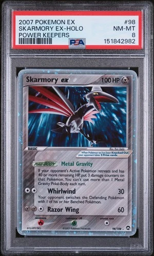2007 POKEMON EX POWER KEEPERS #98 SKARMORY EX-HOLO PSA 8