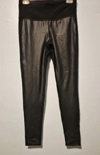 Athleta Black Faux Leather Front Leggings Women's Size Small