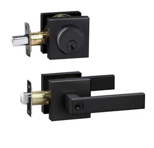 Front Door Lock Set Exterior Door Lock Set,Door Handle with Single Cylinder D...