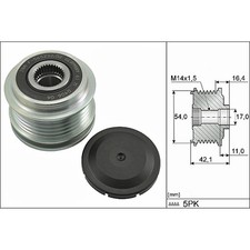 INA 535 0286 10 Generatorfreilauf für ALFA ROMEO JEEP ABARTH FIAT GIULIETTA 124