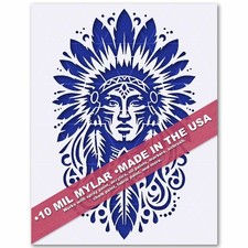 Tribal Native Face Stencil - Warrior Headdress 10 Mil Mylar Template