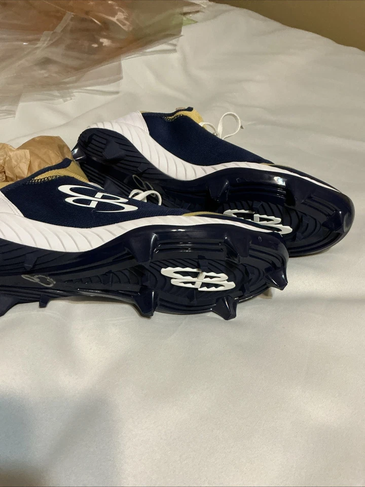 Мужские бейсбольные бутсы Boombah темно-синие и золотистые размер 10,5 - Изображение 4 из 4