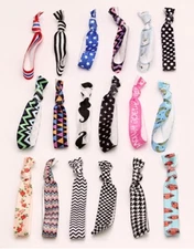 20 ps Hair Ties Pattern Prints No Crease Elastic Ribbon Ties Stretchy Hair Bands