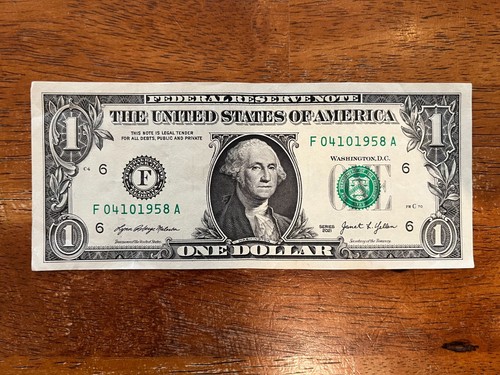 April 10, 1958 (04101958) One Dollar Fancy Serial Number Birthday Note - Picture 2 of 3