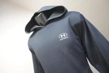 Under Armour Hoodie Loose Black Pull Over Performance Fleece Mens Sz Large