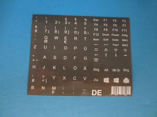 Autocollants Clavier Allemand QWERTZ Noir Mat - 89 Touches, Universel Pour PC Portable, Neuf