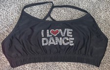 BRA TOP Dance Athletics Black by Trendy Trends I Love Dance gems logo