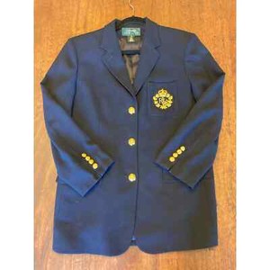VTG Pre owned - Lauren Ralph Lauren navy blue wool crest blazer 10