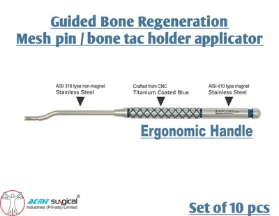 10 PCS Guided Bone Regeneration Membrane Fixation Bone Tac Pin Holder Applicator