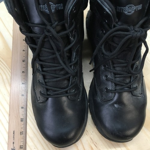 Interceptor Military Tactical Work Boots Mens 10 Black Leather Guard Zippered - Picture 8 of 16