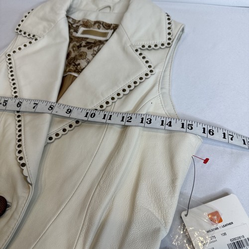Wilson Leather Ivory Vest Women’s XS Studded Luxurious Premium Made NWT $158 - Picture 9 of 10