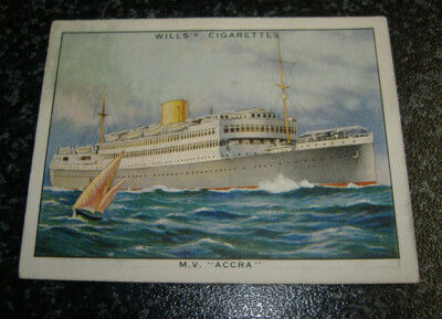 Wills (LARGE) - Famous British Liners 1st Series No12 - M.V. Accra