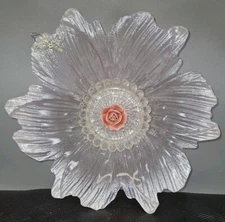 Beautiful Art Glass Flower And Rose Wall Art 11¼" Wide