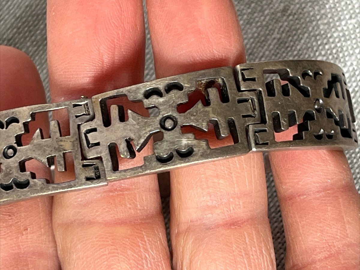 Vintage Unisex Taxco 925 Sterling signed IMP Bracelet 60 gr