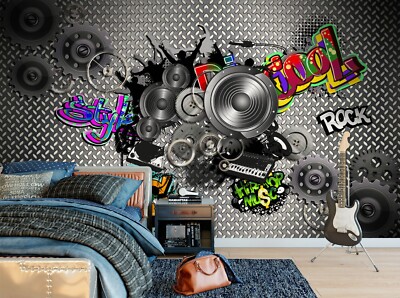 3D Musik Rock Q3004 Tapete Wandgemälde Fototapete Selbstklebend Kay